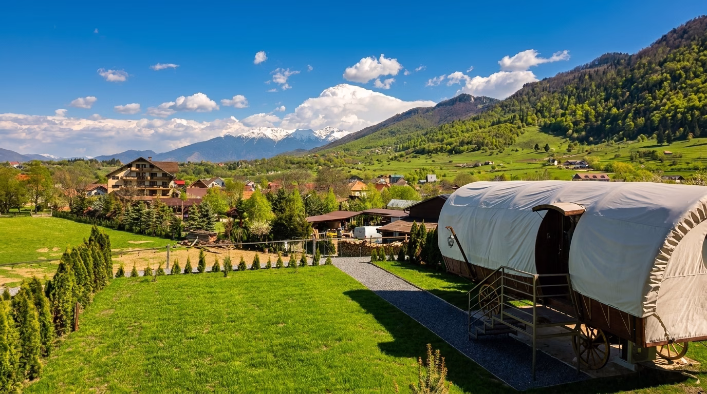 Nomad by Hora cu Brazi | Cazare la căruțe în Zărnești | Alege Nomad by Hora cu Brazi pentru o escapadă romantică în căruțe cochete, cu SPA, restaurant și priveliști spectaculoase. Cazare cu vedere catre Piatra Craiului.